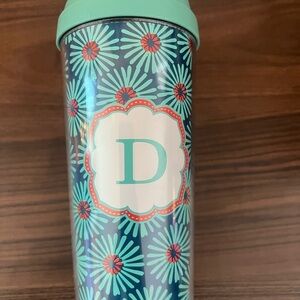NEW travel French press Tumbler Monogram D 13 oz - Teal